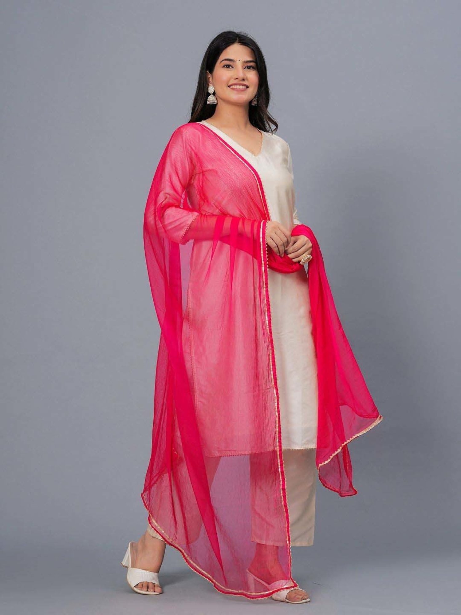 Stylum Pink Plain Dupatta