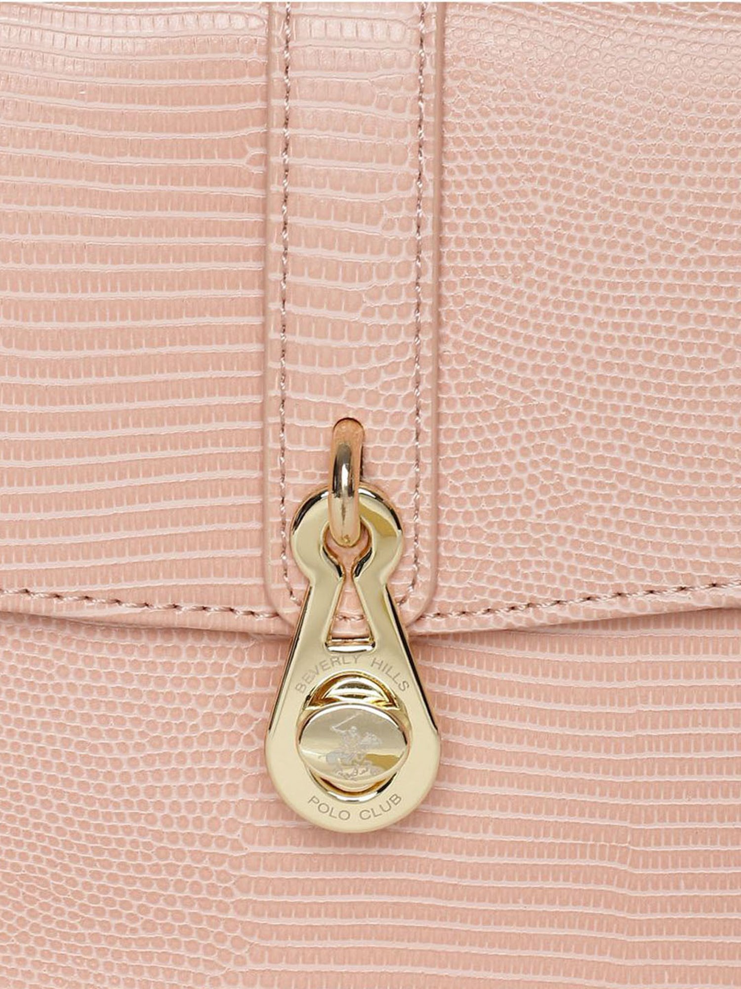 Beverly Hills Polo Club Pink Animal Effect Medium Shoulder Bag