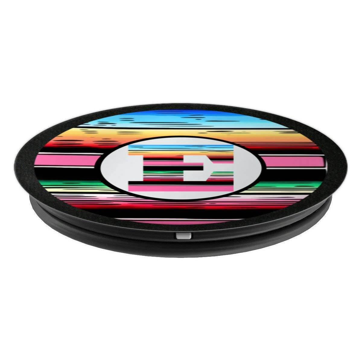 Monogram Initial E Striped Pattern Cute Gift PopSockets Grip and Stand for Phones and Tablets