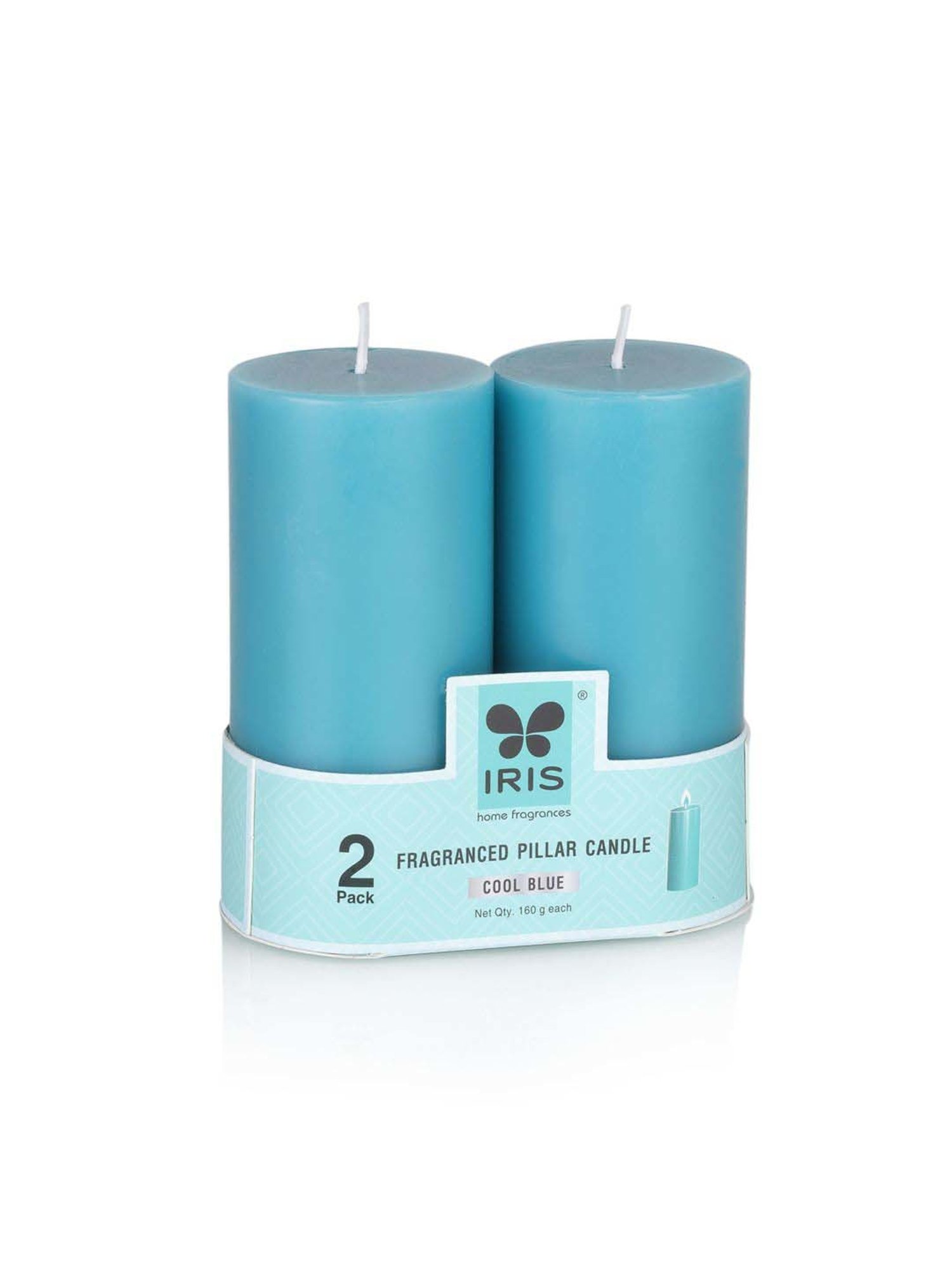 IRIS Blue Home Fragrances Cool Blue Fragrance Pillar Candles - Set of 2