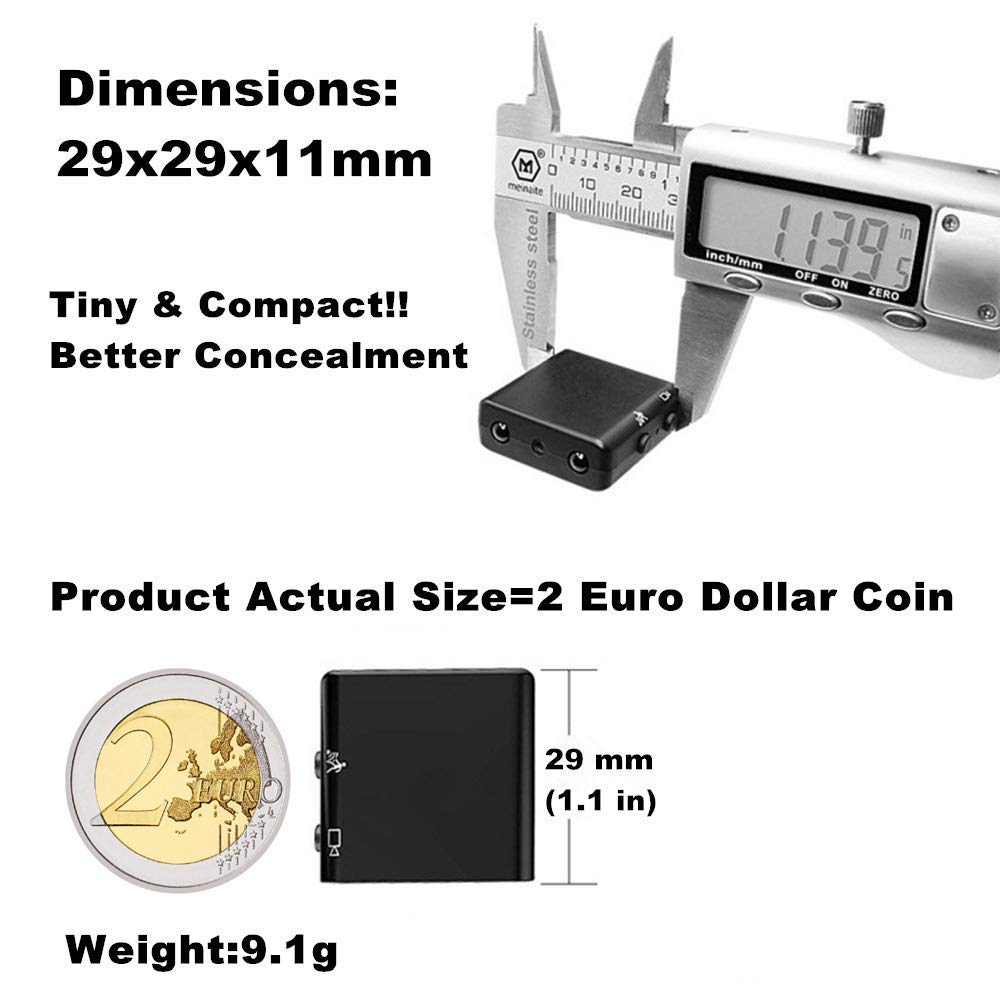 XD 1080P Mini Spy Camera IR Cut Portable Smallest Security Camcorder HD DV DVR Night Vision Motion Detection for Home,Office,Car, Drone