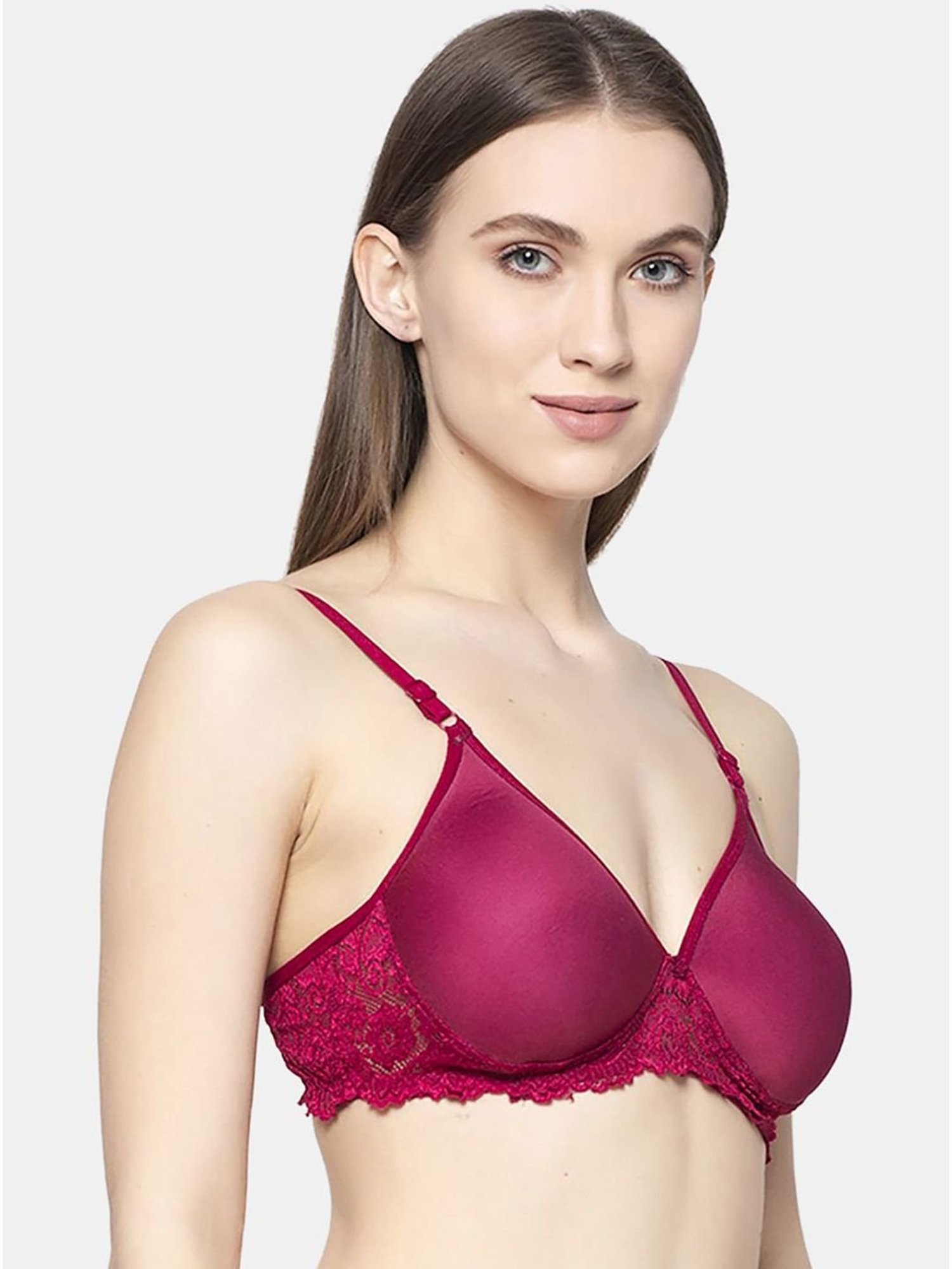 AROUSY Purple & Black Cotton Self Pattern T-Shirt Bra - Pack Of 3