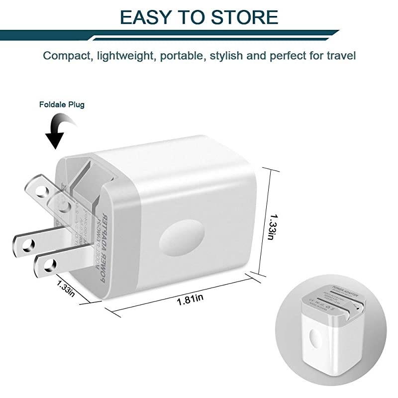 3Pack Fast Charging Cubes Foldable Dual Port Charger Block  Fast USB Plug Power Adapter Fold up Box Base Brick for iPhone XRXS MaxX iPad Samsung Galaxy Tablet Kindle Fire LG Pixel Xbox Blu