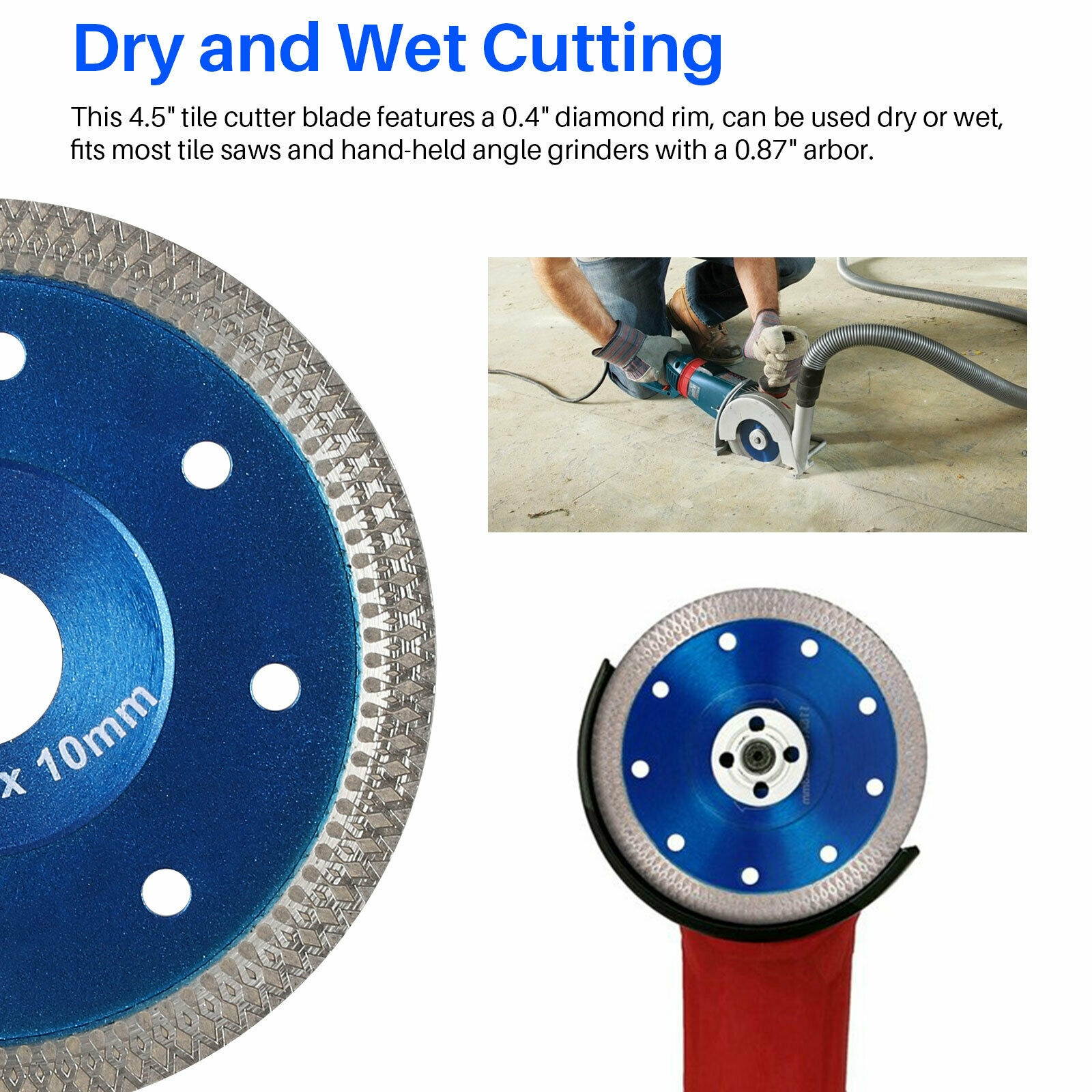 Porcelain Tile Turbo Thin Diamond Dry Cutting blade/Disc Grinder wheel 115mm US