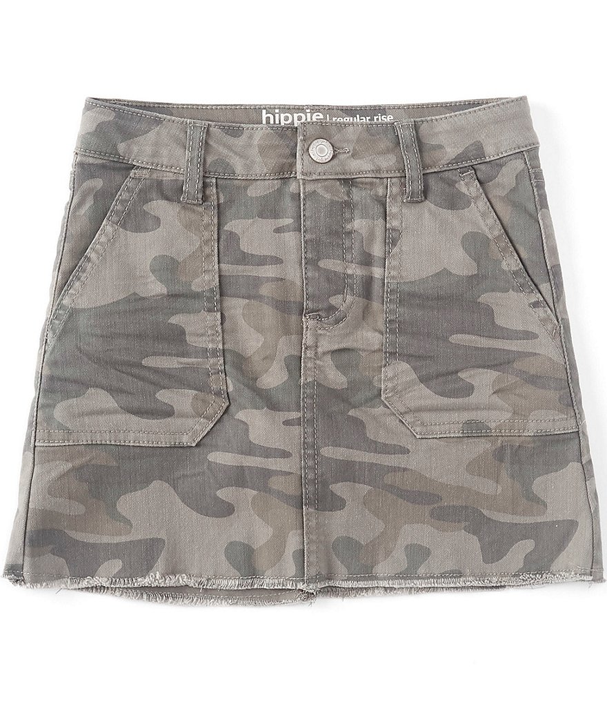 I.N. Girl Big Girls 7-16 Button-Front Denim A-Line Skirt