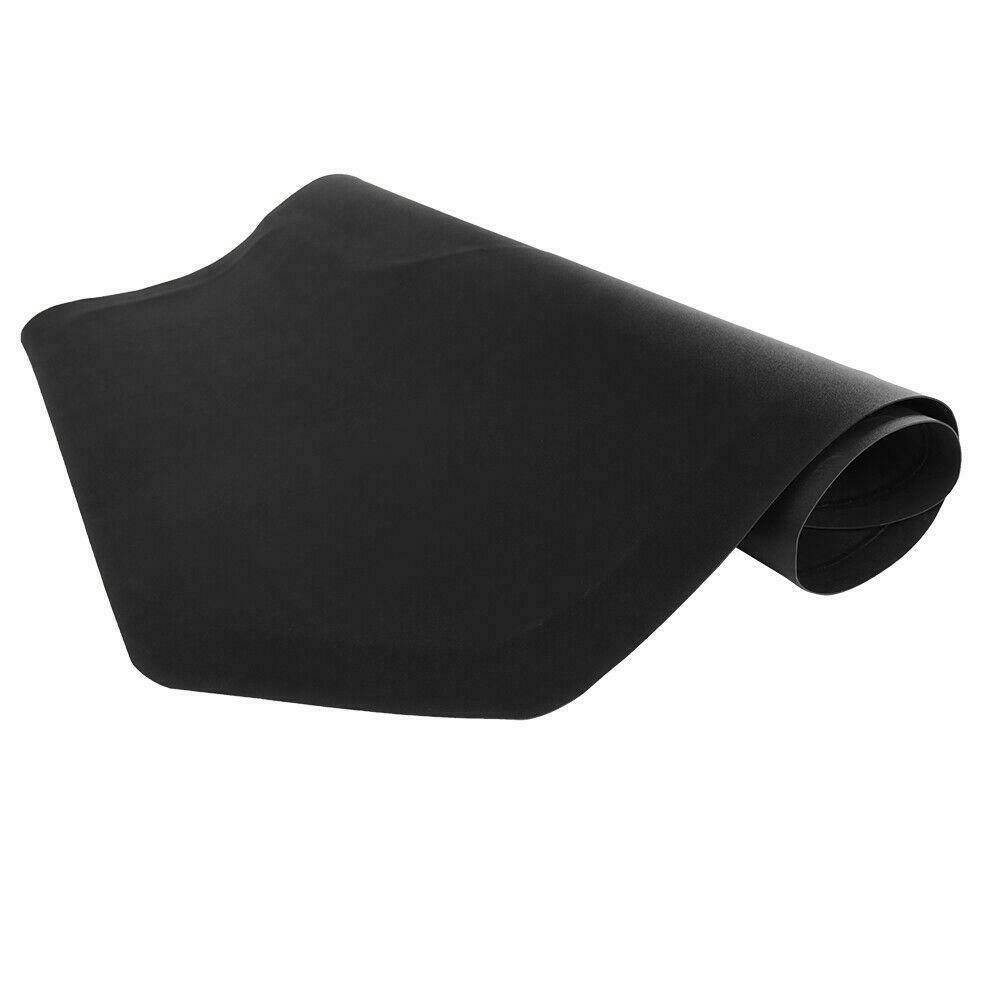 Black 5'x4' 1/2" Thick Barber Salon Anti Fgue Floor Mat Semi Hexagon