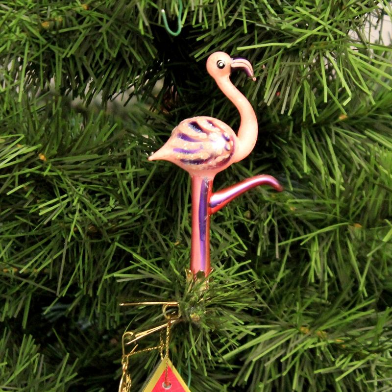 Morawski 3.75" Pale Pink Flamingo Clip On Ornament Little Gem Matte  -  Tree Ornaments