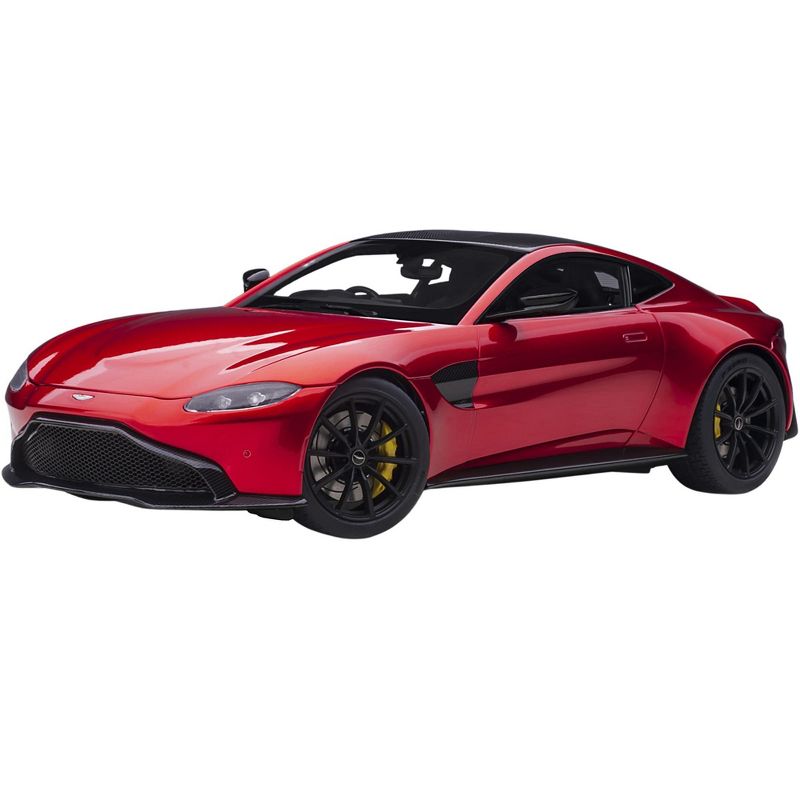 2019 Aston Martin Vantage RHD (Right Hand Drive) Hyper Red Metallic with Carbon Top 1/18 Model Car by Autoart