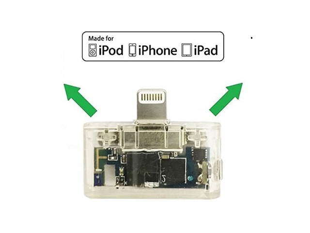 KOKKIA i10L_Clear (See The Insides) : Digital Bluetooth Splitter Transmitter Compatible with iPhone, iPad, iPod Touch with Lightning Connector.