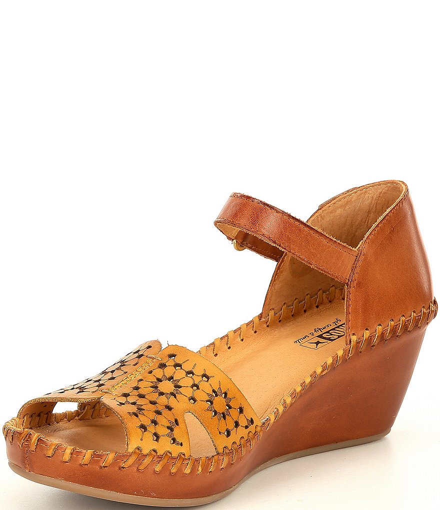 Pikolinos Margarita Leather Wedge Sandals
