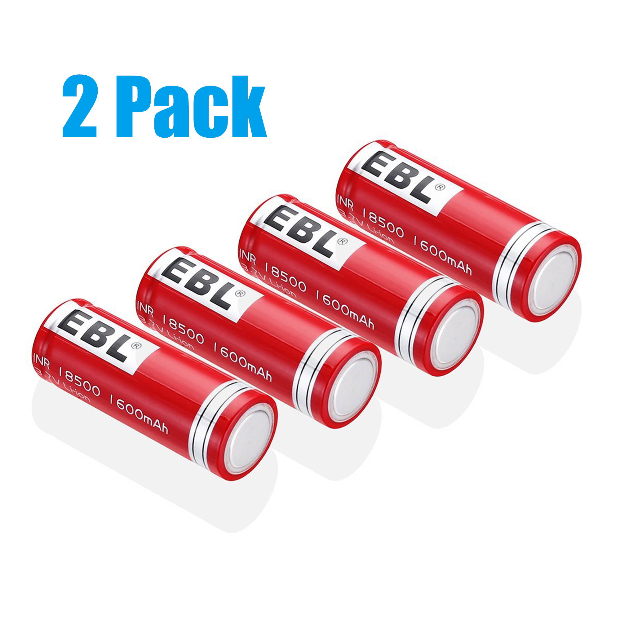EBL 8Pcs 18500 Battery Lithium-ion 3.7V 1600mAh Rechargeable Batteries