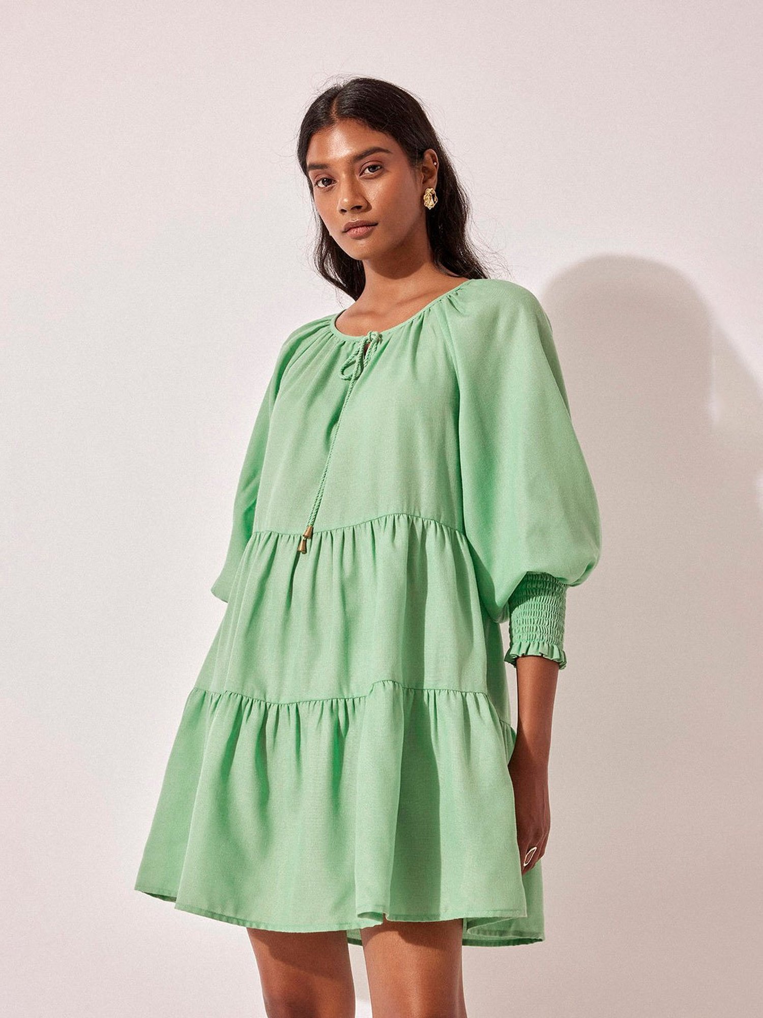 The Label Life Green Tiered Dress