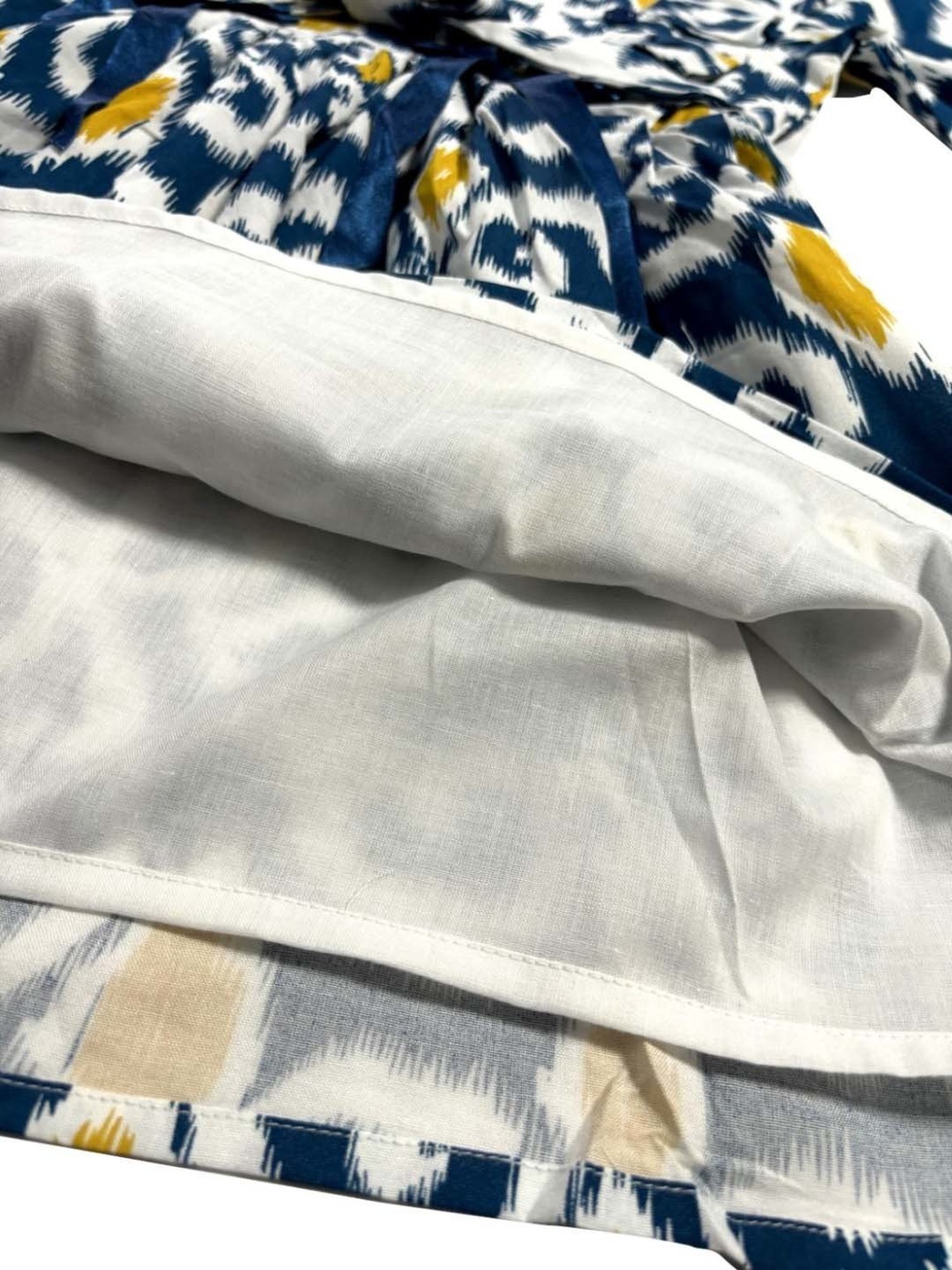 Bella Moda Kids Navy & White Cotton Printed Full Sleeves Dress