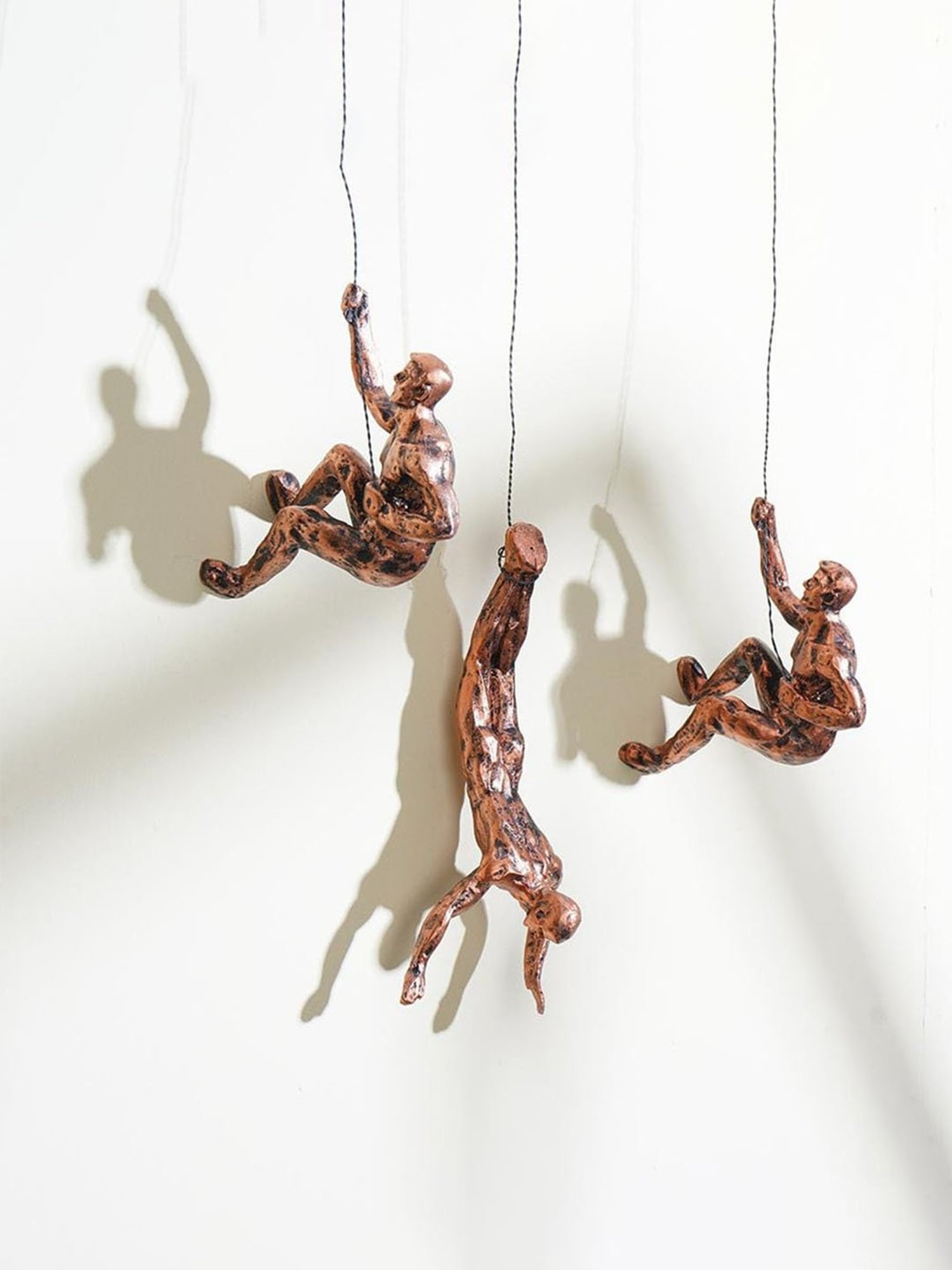 The Artment Bronze Resin Rock Climbing Men Sculpture Wall Hanging