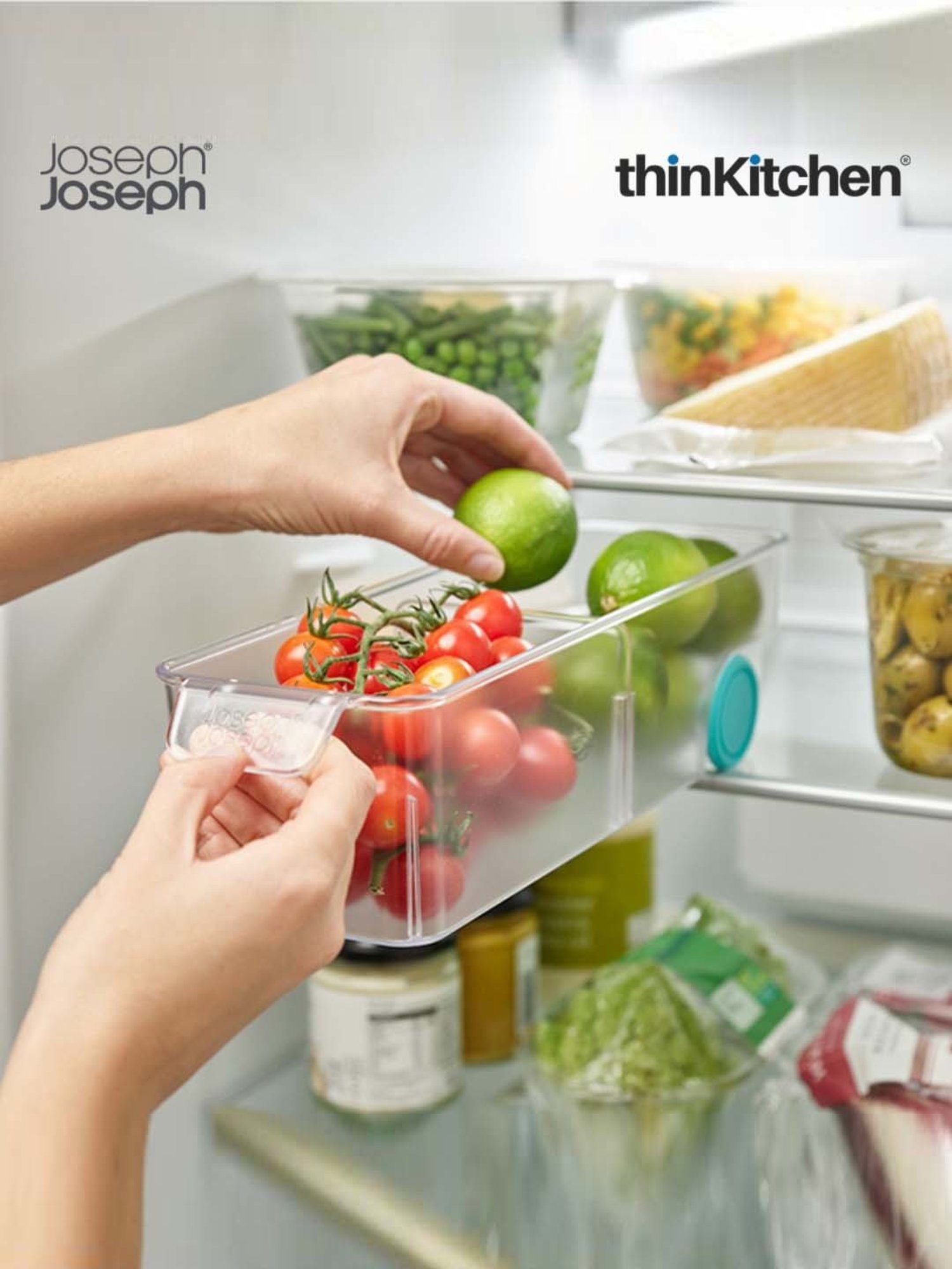 Joseph Joseph Transparent Polypropylene Compact Fridge Storage Bin