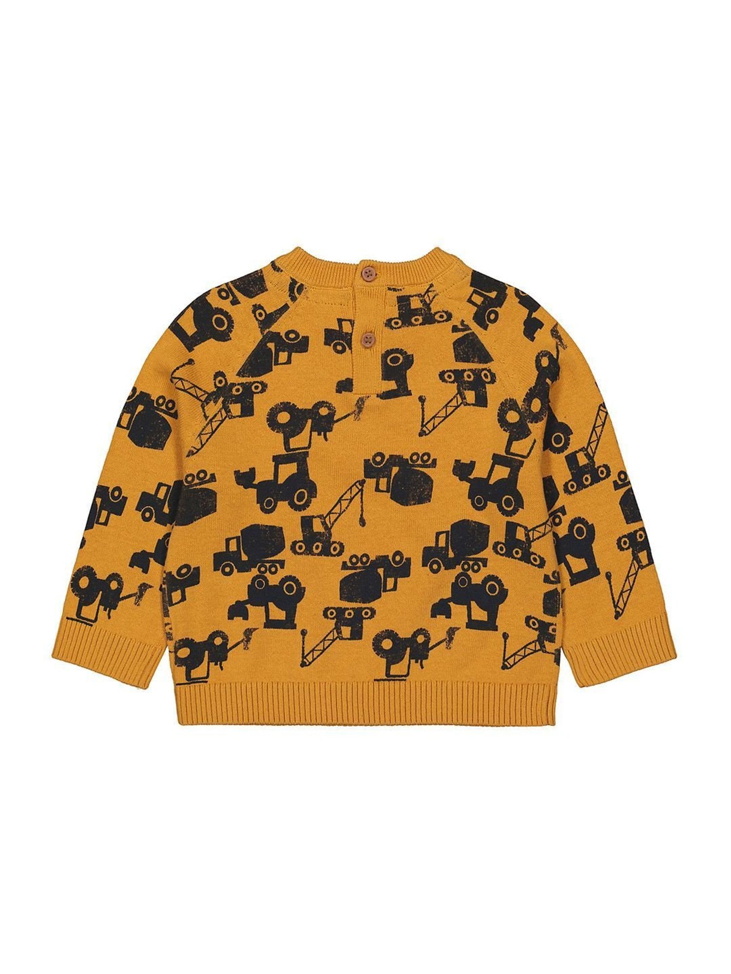 Mothercare Kids Yellow & Navy Cotton Printed Full Sleeves Sweater