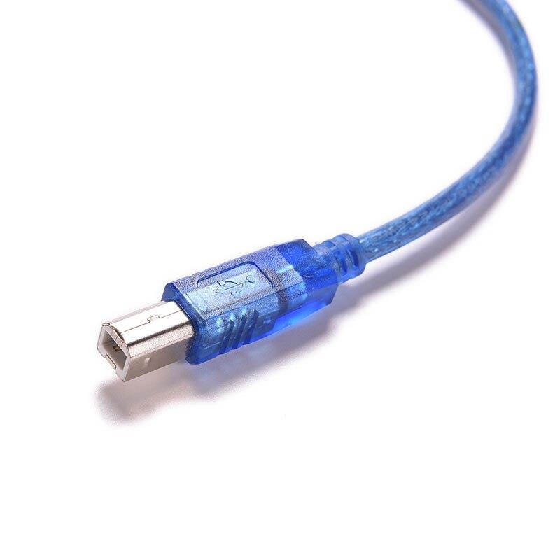 USB2.0 Extension Print Cable usb2.0A Male to B Male Digital cables for Scanner Printer HDD High Speed Transparent Blue 0.3M