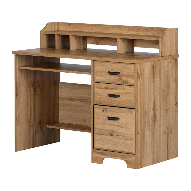 Versa Computer Desk with Hutch Nordik Oak - South Shore
