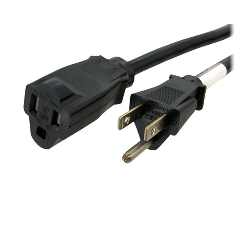 com 6 ft Power Extension Cord - NEMA 5-15R to NEMA 5-15P - 14 AWG Power Cable - 125 Volts at 15 Amps - SJT - 6ft (PAC101146)