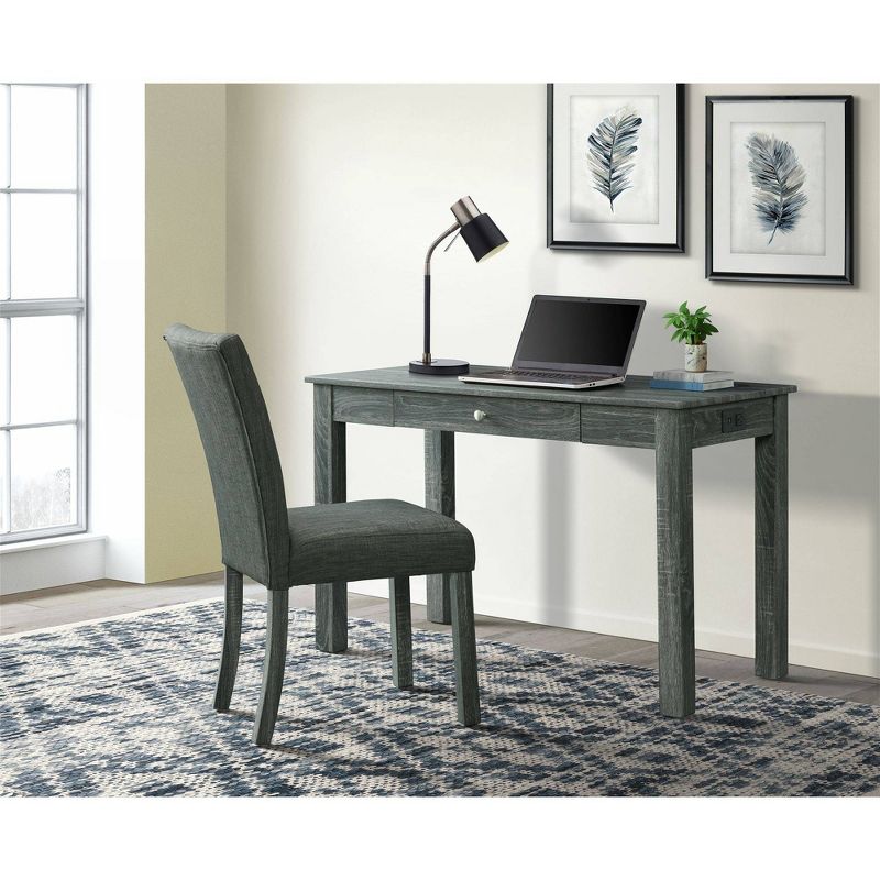 Draven Desk & Chair with USB Dark - Picket House Furnishings