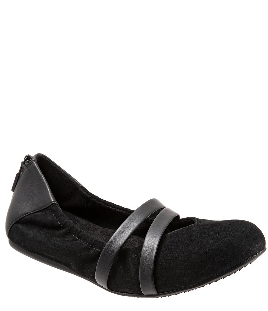 SoftWalk Sierra Suede Mary Jane Ballerina Slip Ons