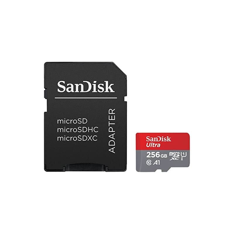 256GB Ultra microSDXC UHS-I Memory Card with Adapter - 100MB/s, C10, U1, Full HD, A1, Micro SD Card - SDSQUAR-256G-GN6MA
