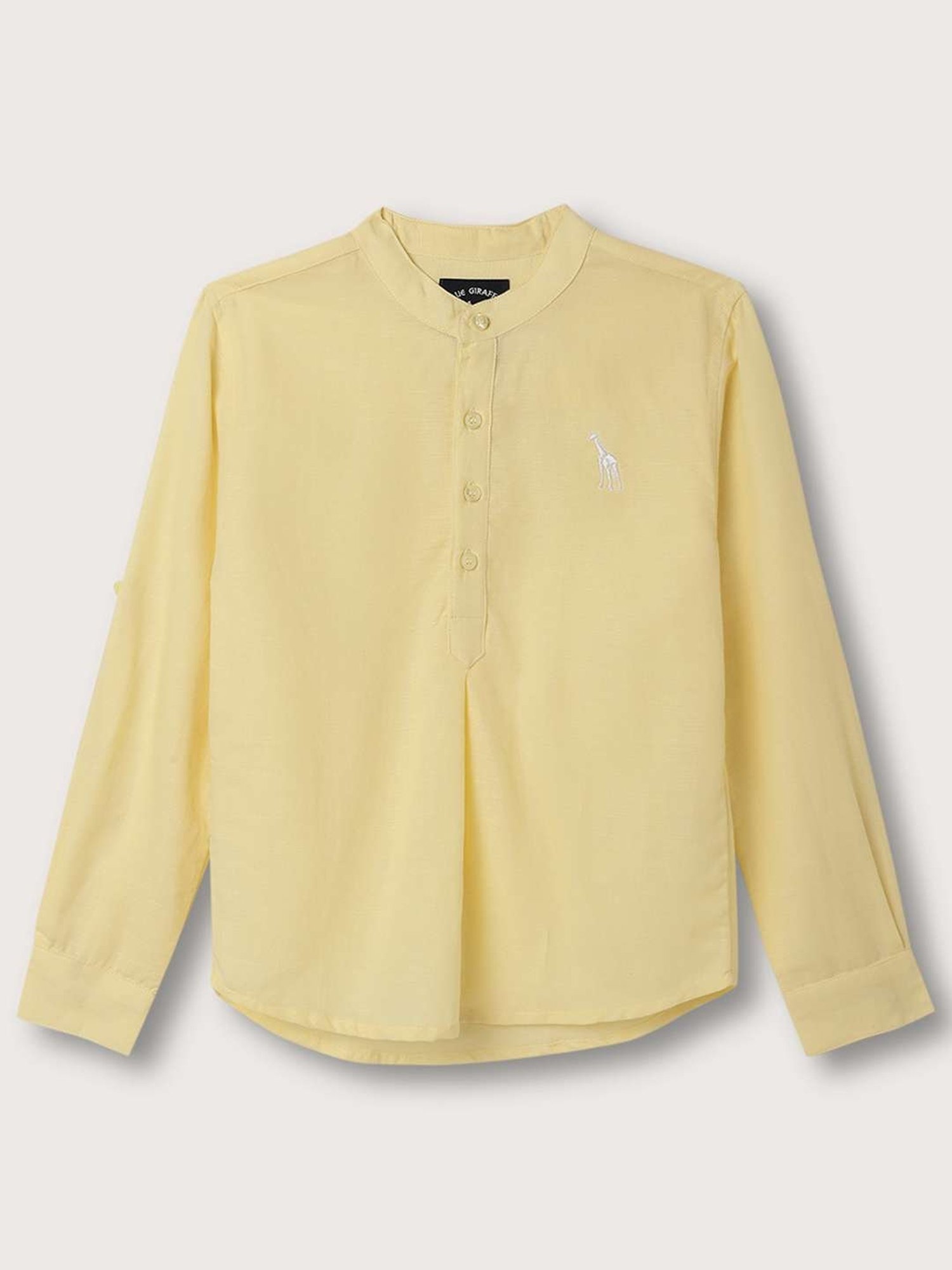 Blue Giraffe Kids Yellow Regular Fit Full Sleeves Shirt