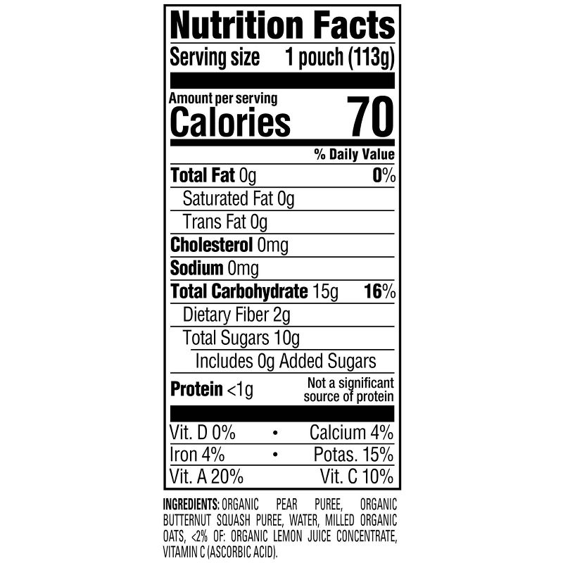 HappyBaby Farmed for Our Future 4pk Regenerative & Organic Pears Squash & Oats Baby Food Pouch - 16oz