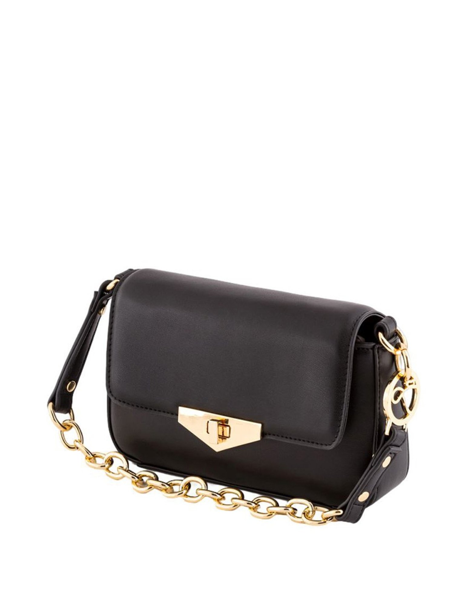 Carpisa Grace Black Faux Leather Solid Sling Handbag