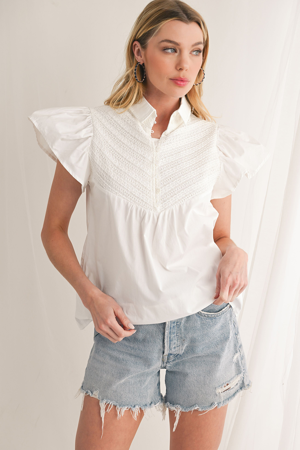 Black Turquoise Big Circle C Shaped Earrings