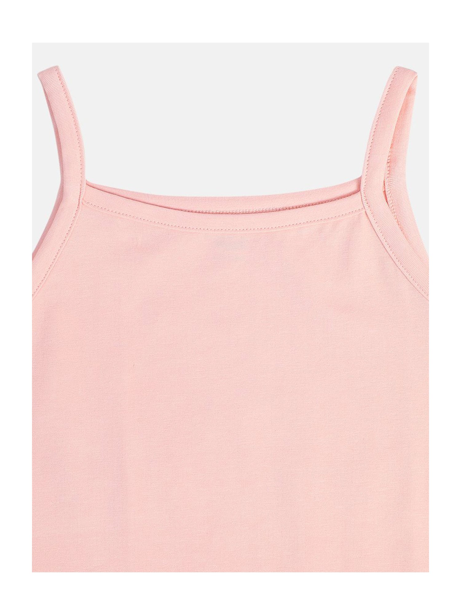 MINIKLUB Girls Pink & White Printed Camisole (Pack Of 2)