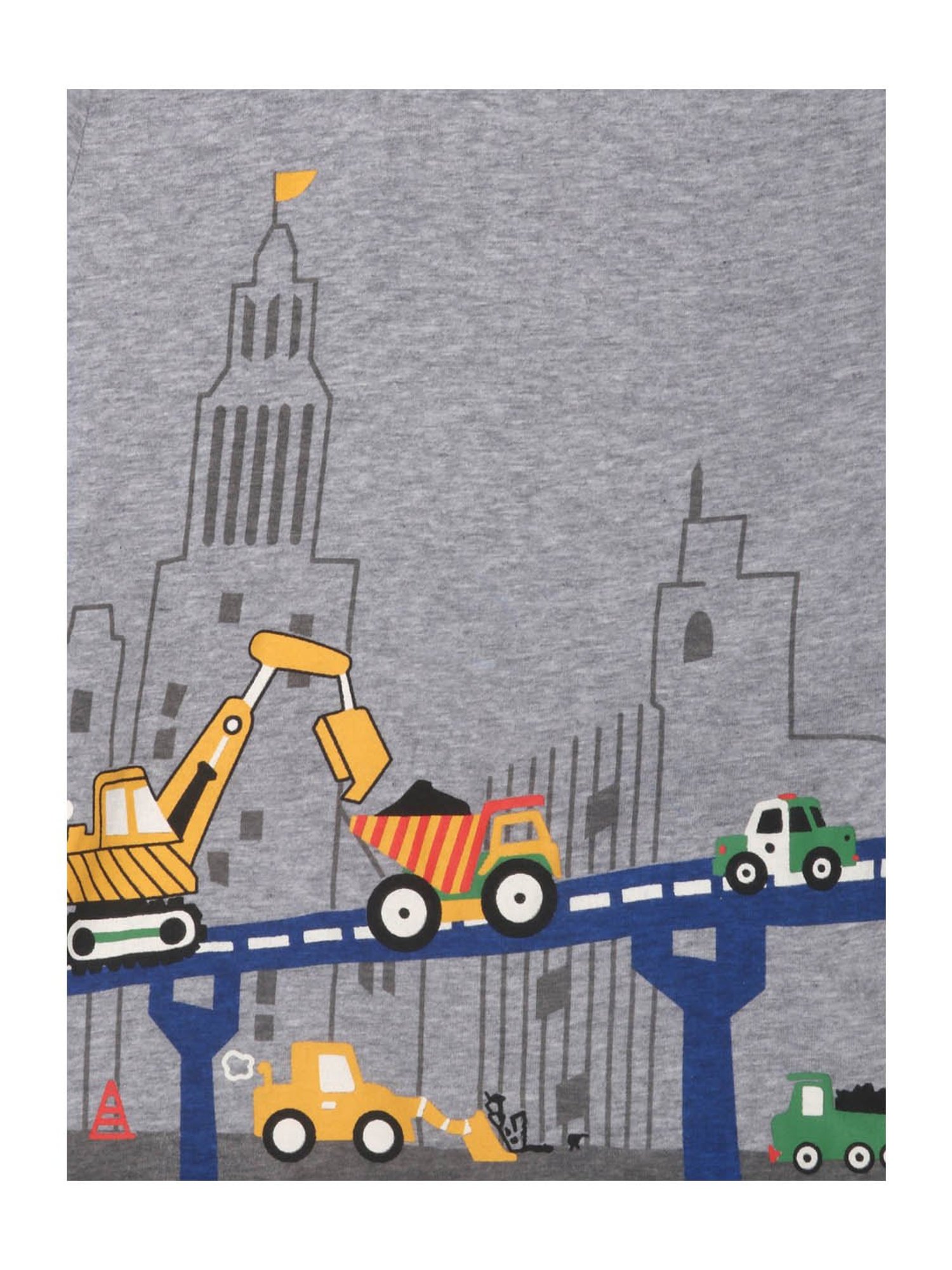 Lazy Shark Kids Grey & Navy Printed  T-Shirt with  Shorts