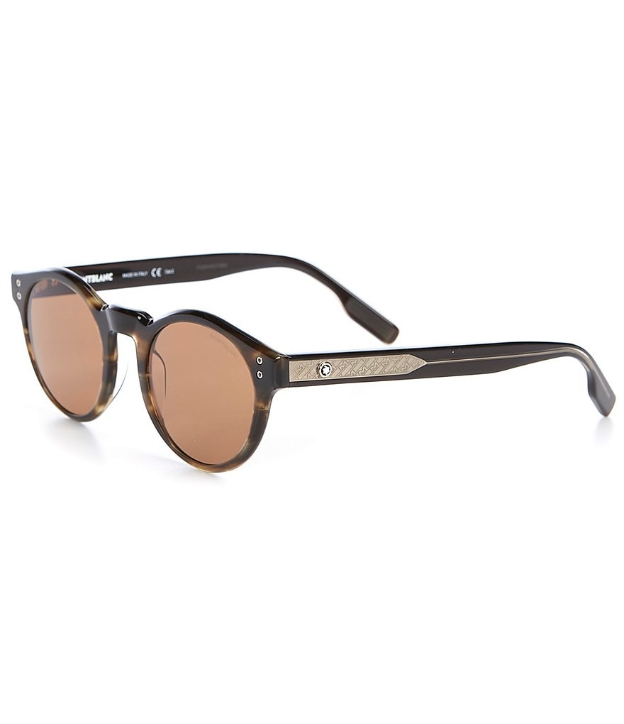 Montblanc Men's Round 49mm Sunglasses