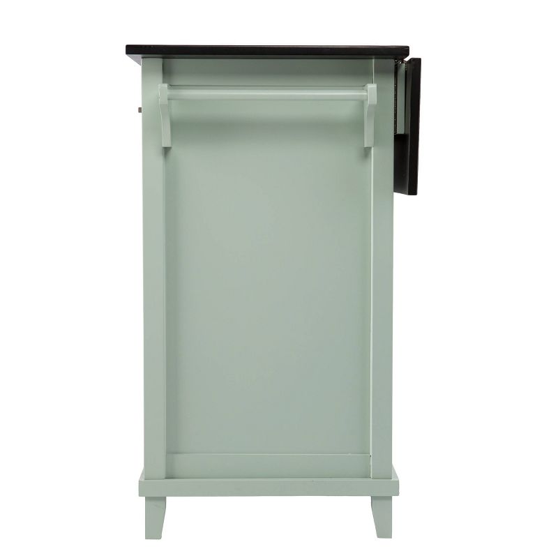 Thall Freestanding Kitchen Island Mint Green/Black - Aiden Lane