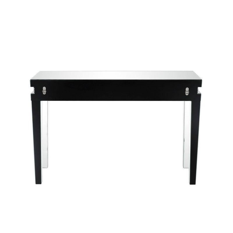 Mirror Inlay Sofa Table with Faux Crystal Accents Silver - Benzara