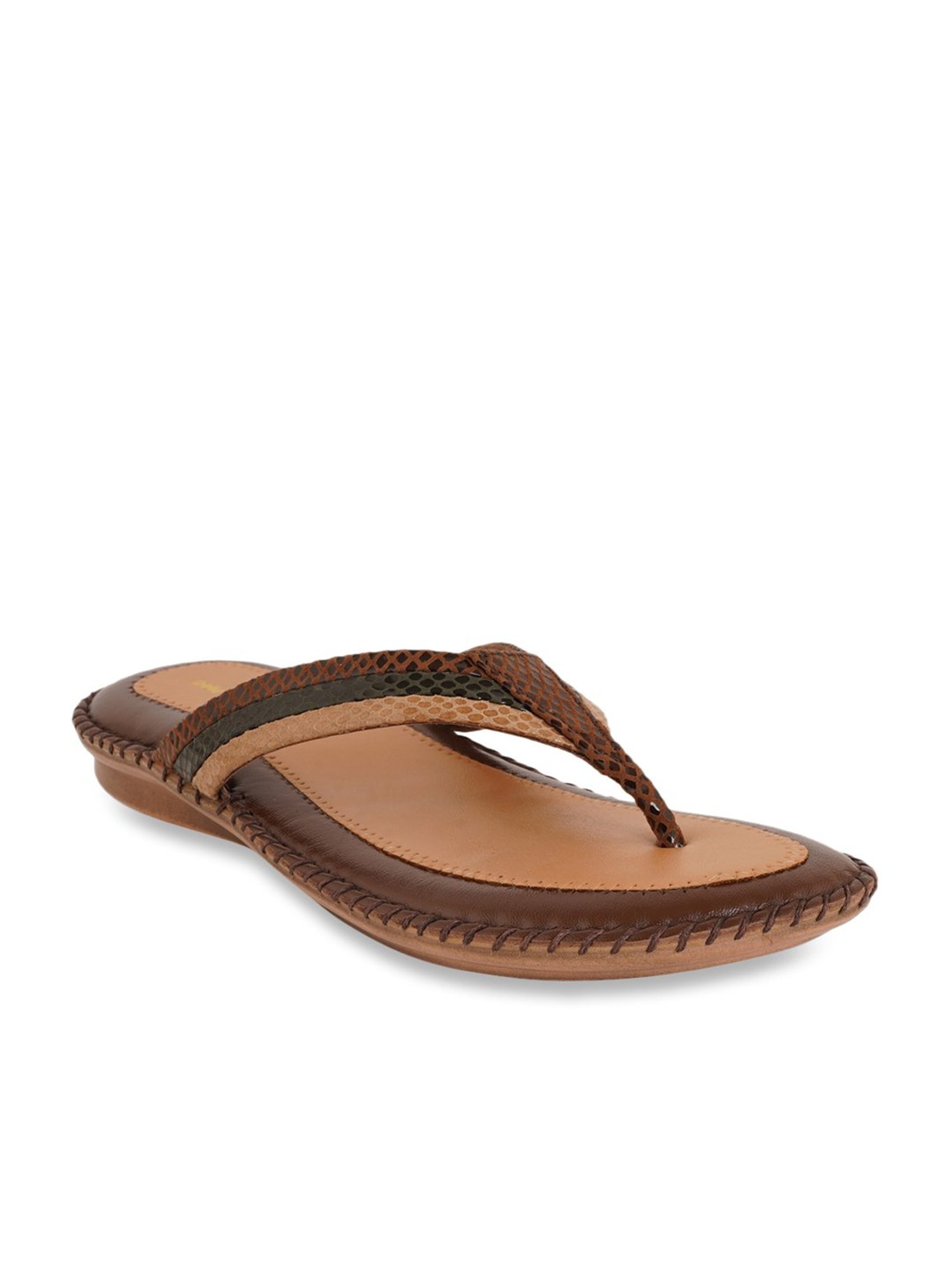 Pelle Albero Women's Brown Thong Sandals
