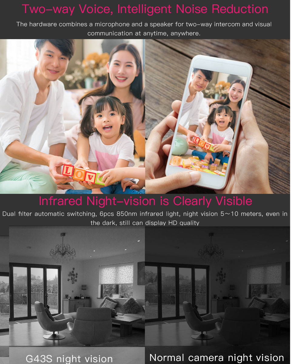 Vstarcam G43S 1080P 2MP WiFi IP Camera Wireless IR Night Vision P2P Network Cam Home Security Surveillance Camera Baby Monitor