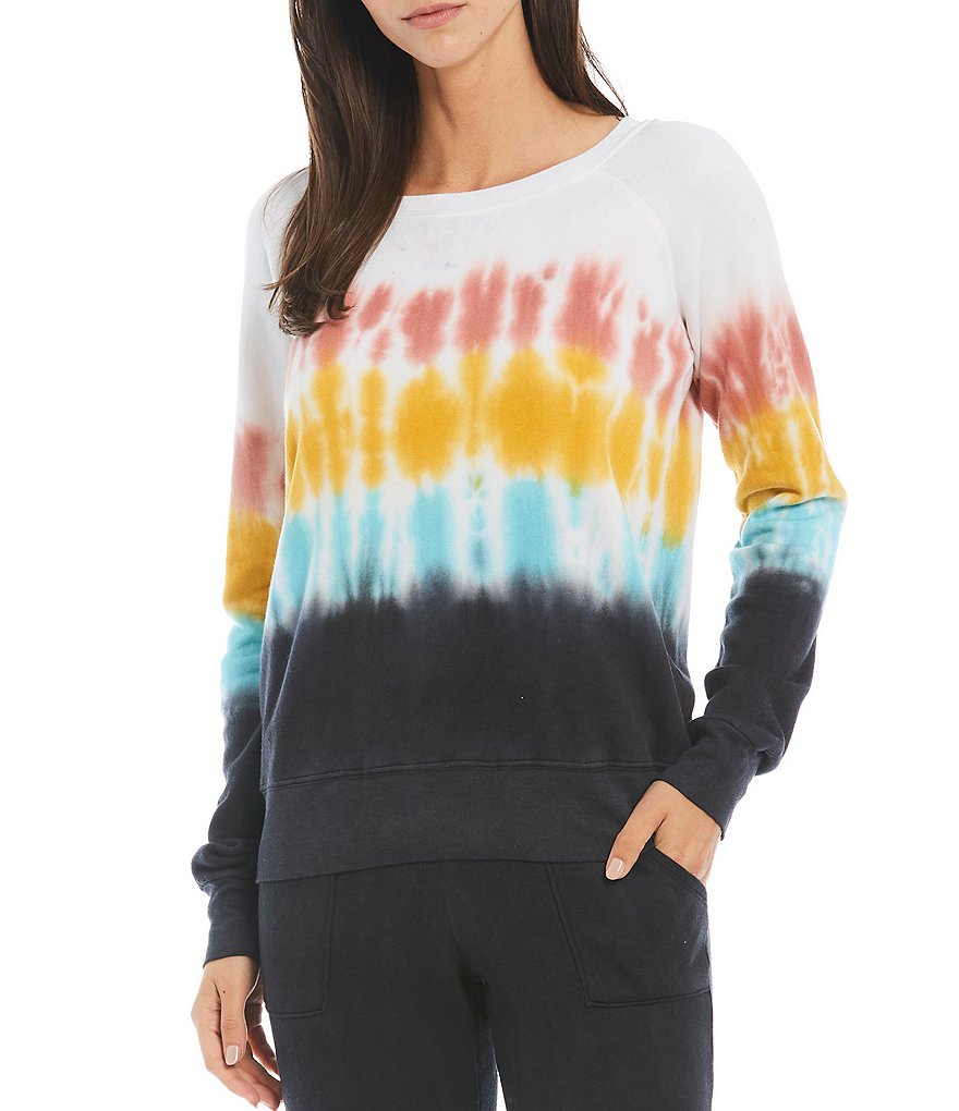 JALA Rainbow Tie-Dye Chill Pullover French Terry Coordinating Lounge Top