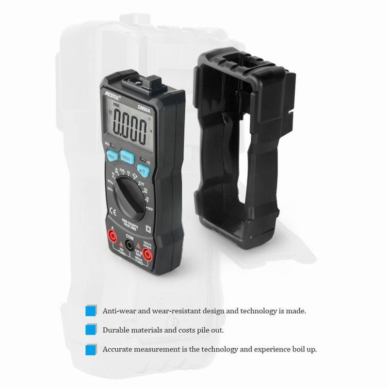 MESTEK DM90A 6000 Counts Auto-range True RMS LCD Digital Multimeter DC/AC Voltage/Current Meter Capacitance Resistance Tester Voltmeter Ammeter NCV Tester