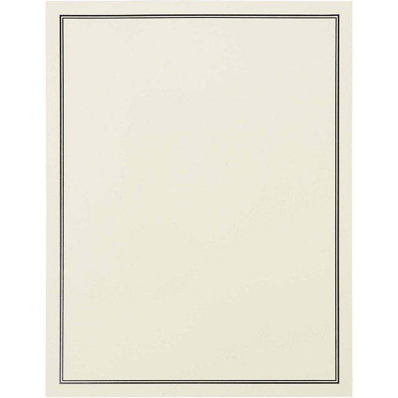 Pipilo Press 48-Sheet Ivory Premium Stationery Paper with Black Border & 24-Count Envelopes for Invitations & Messages