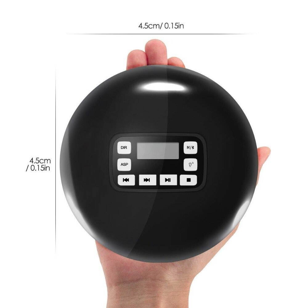 Bluetooth CD Player with LCD Display/Headphone Jack Anti-Skip Protection Anti-Shock Ultra Thin Personal CD Music Player