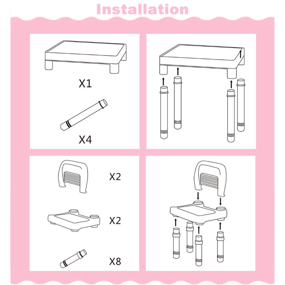 Gaming Desk 47.2" W x 23.6" D Office Computer Table, Black Gamer Workstation with 2 Cable Management Holes
