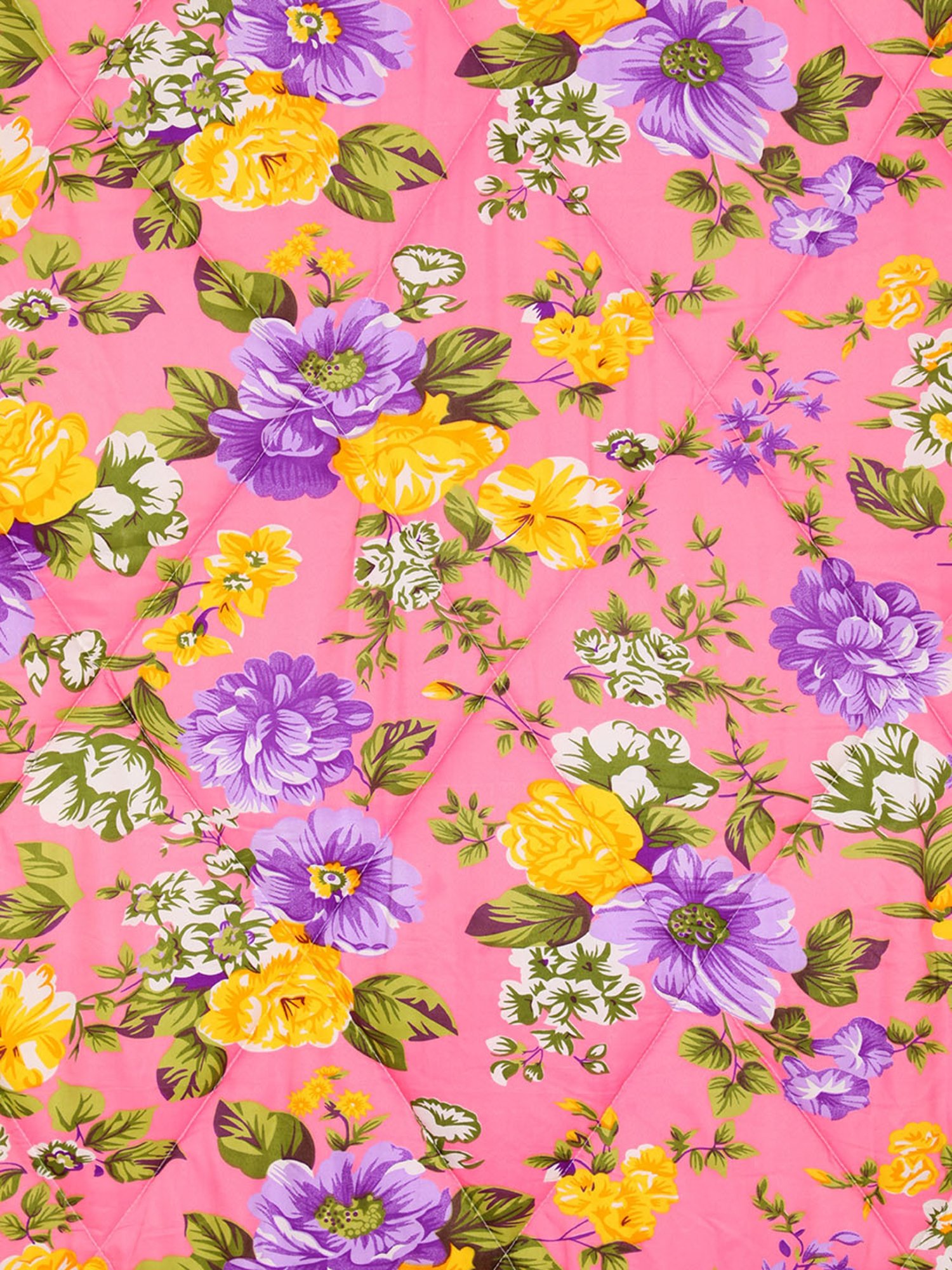 Romee Pink Polyester Floral Blankets Quilts and Dohars