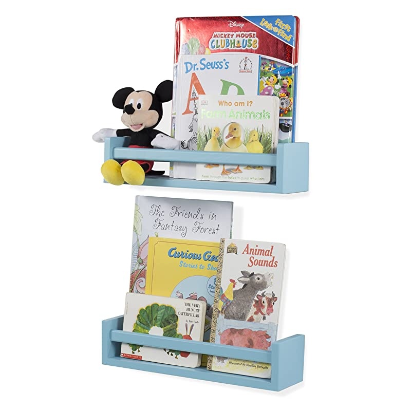 Utah Set of 2 Multi-use Wood Kitchen Wall Shelf Black Spice Rack Also Good For Nursery Wall Shelf