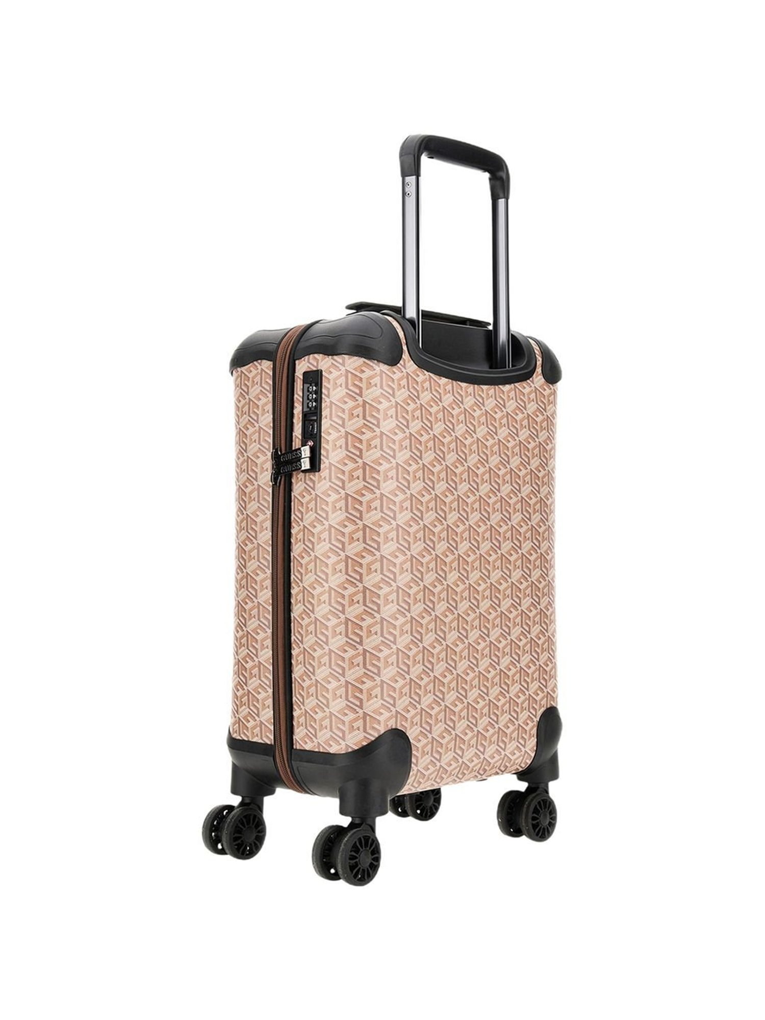 GUESS Beige 4 wheels Free Size HardCabin Trolley Bag