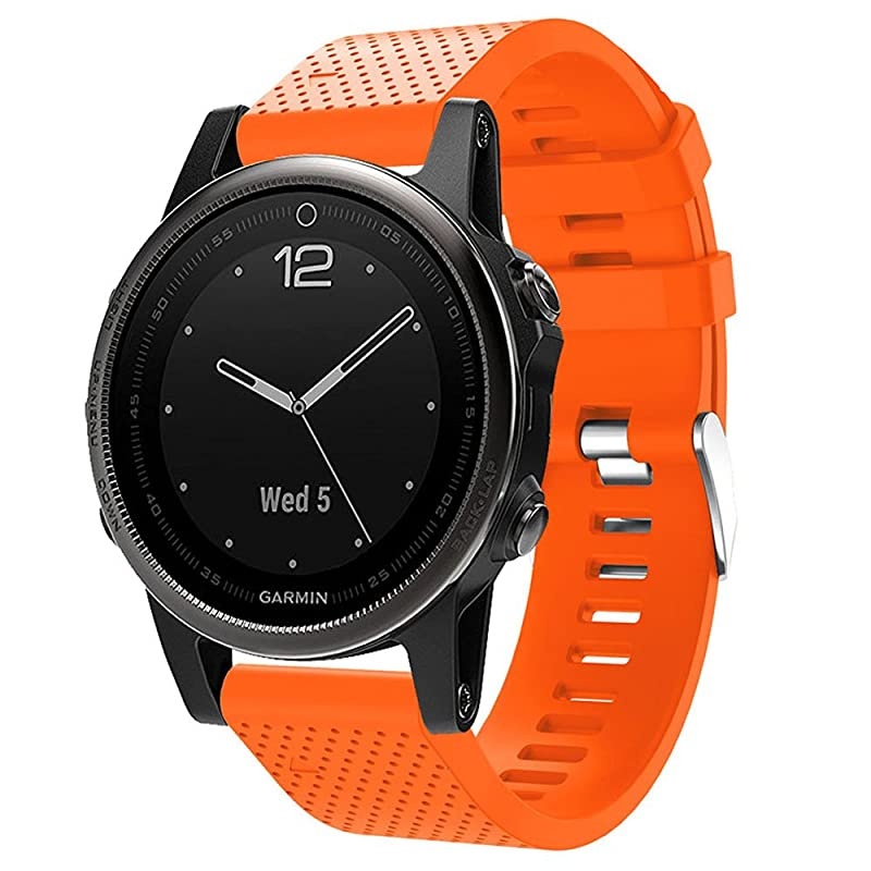 Band for Garmin Fenix 5S / Fenix 6S, Soft Silicone Replacement Watch Band Strap for Garmin Fenix 5S/Fenix 5S Plus/Fenix 6S/Fenix 6S Pro Smart Watch, Fit 5.31 inches-8.46 inches