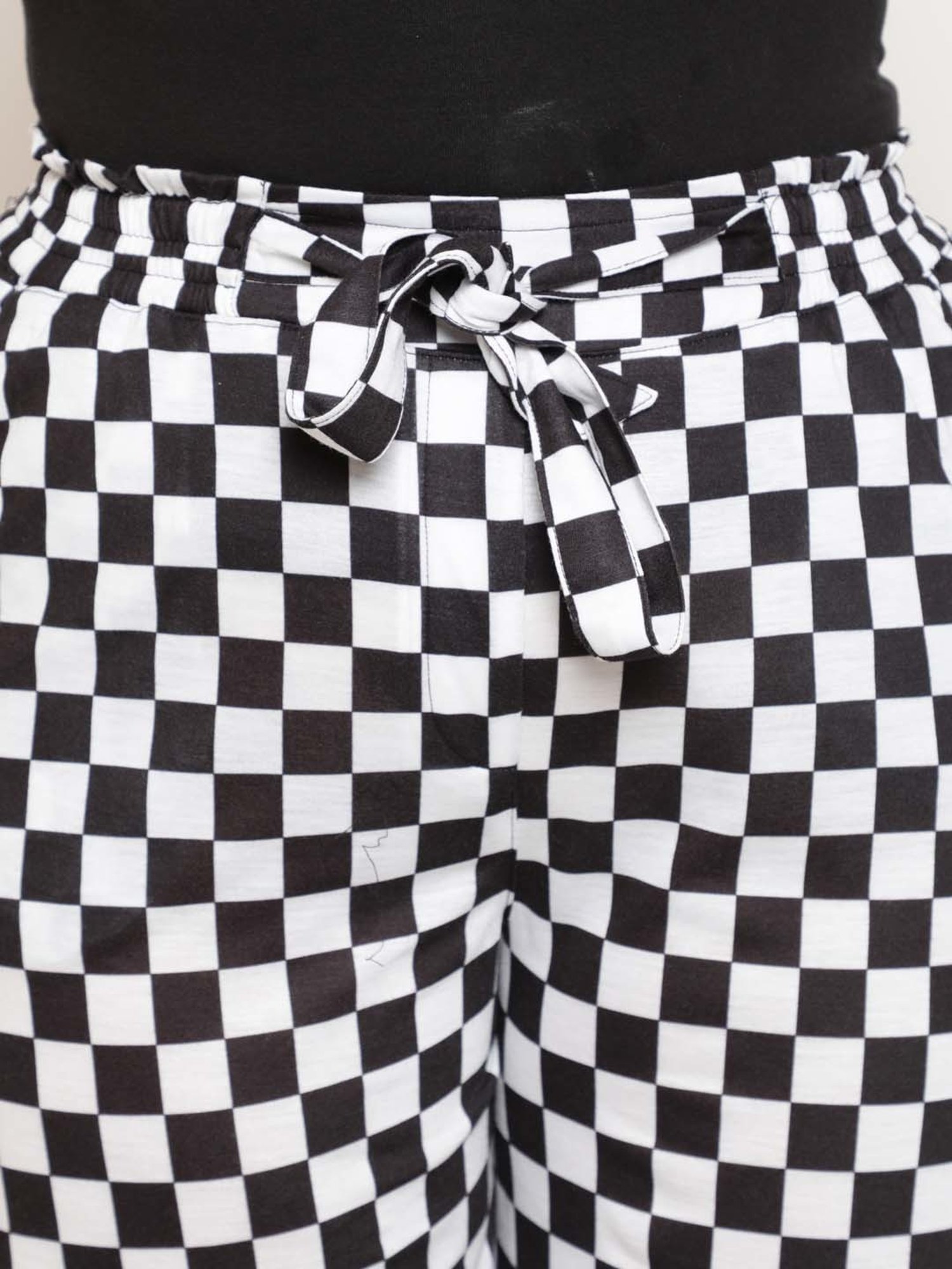 Amydus Black Check Regular Fit Pants
