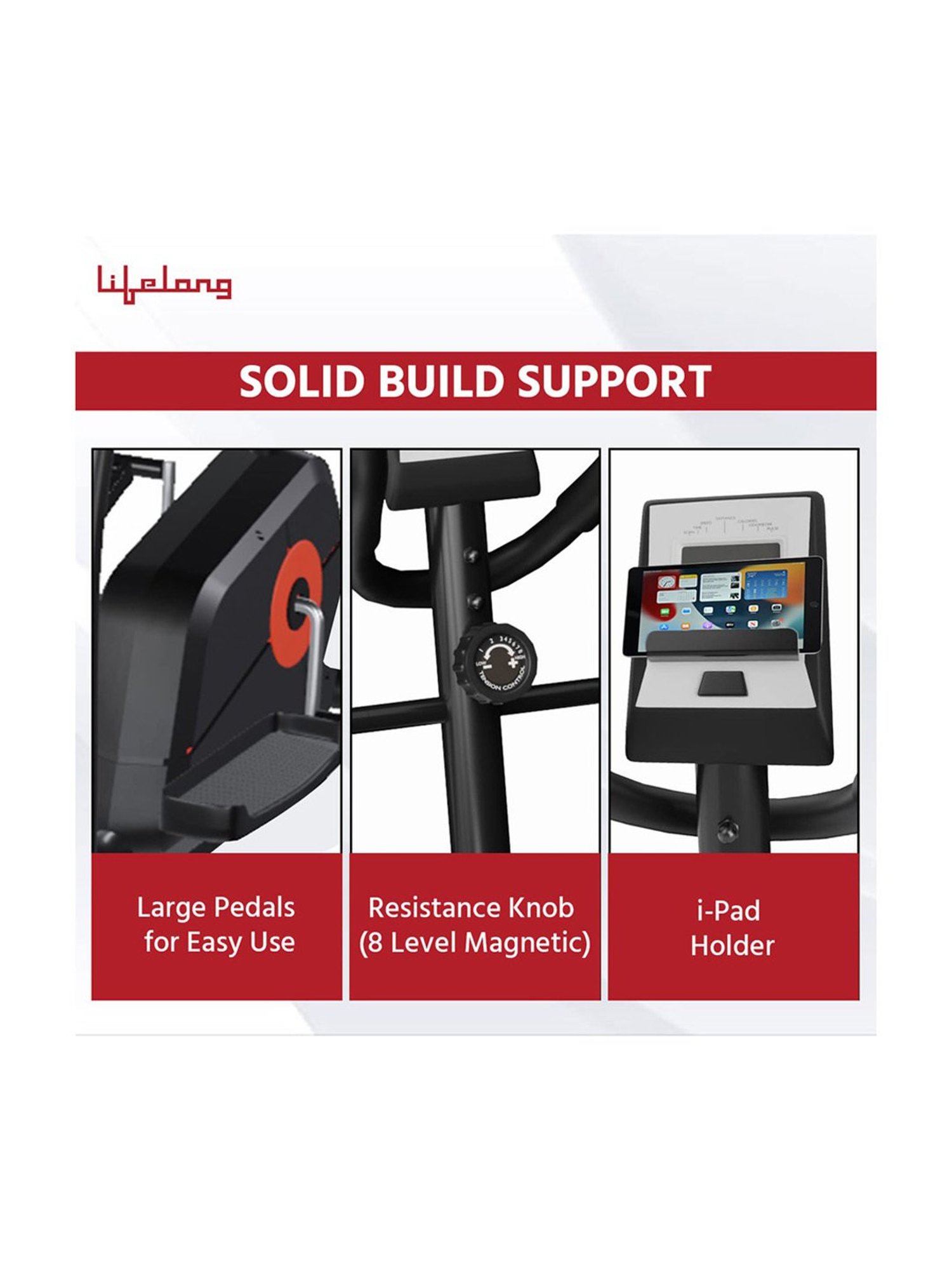 Lifelong Elliptical Cross Exercise Bike (Black) Size - One Size