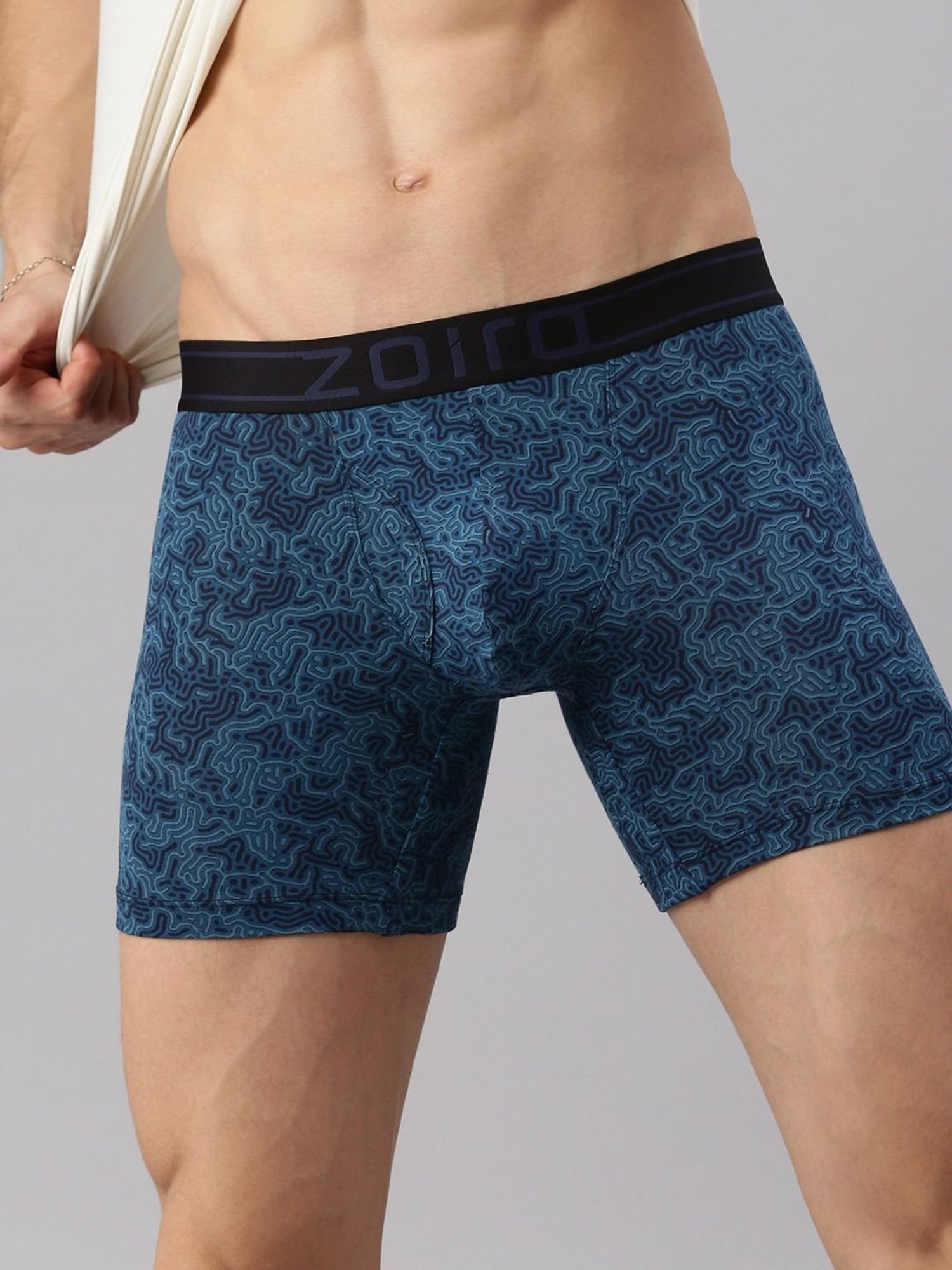 Zoiro Blue Opal Regular Fit Printed Trunks
