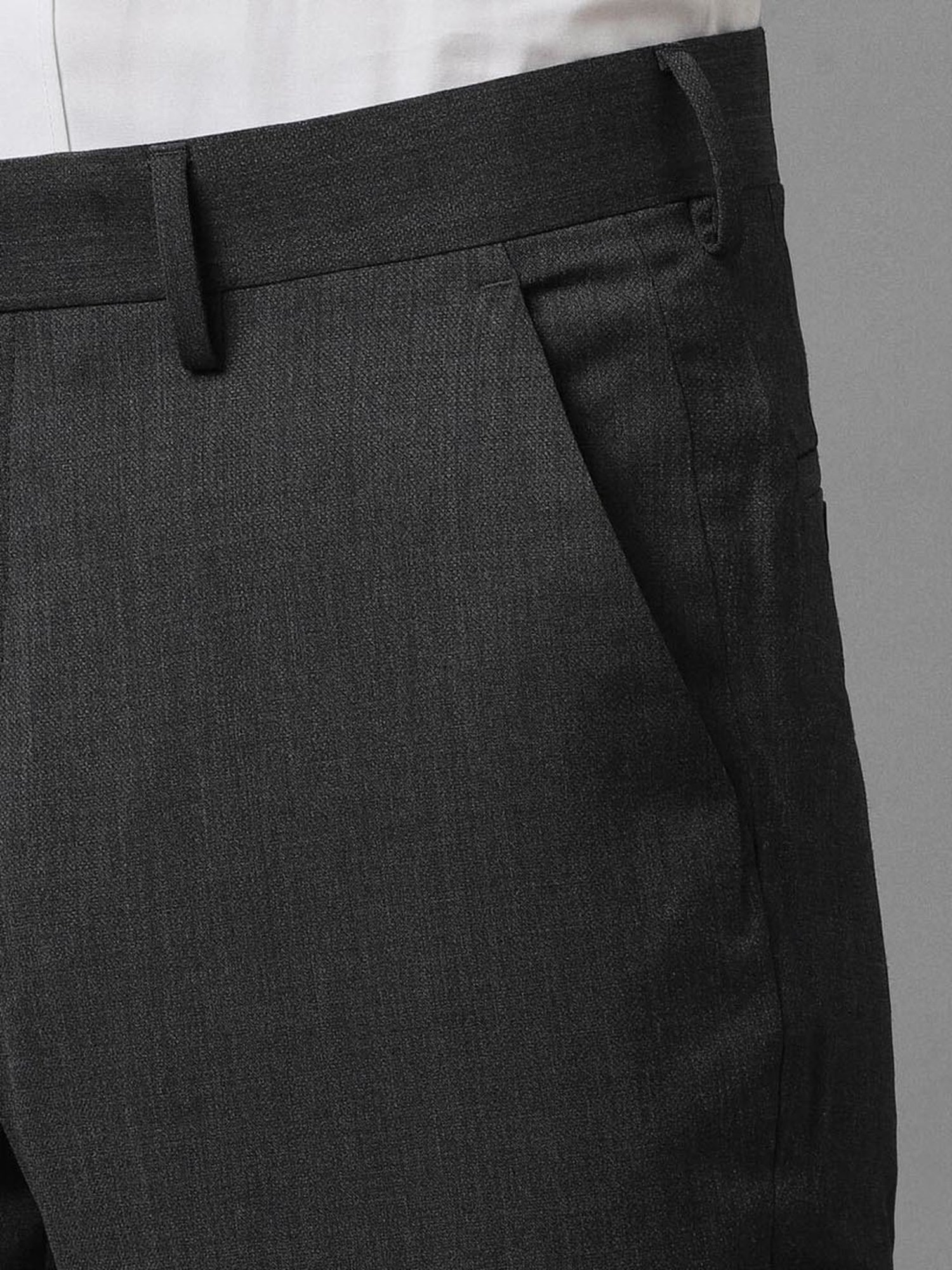 Luxure By Louis Philippe Grey Slim Fit Trousers